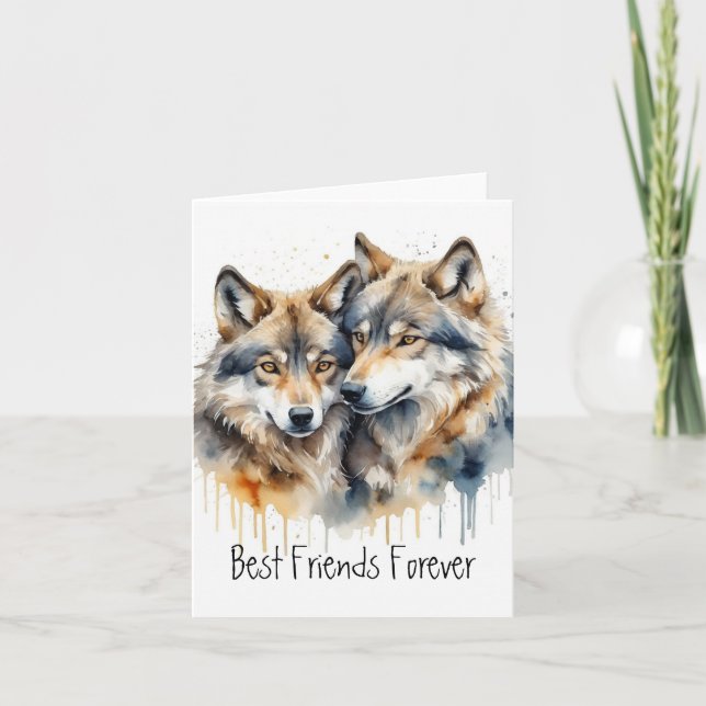 Loups mignonnes Meilleurs Amis Pour Toujours, BFF, (Devant)
