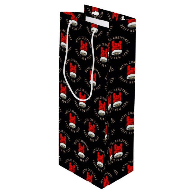 Lourd Métal Noël Moyen Cadeau Sac (Devant Angle)