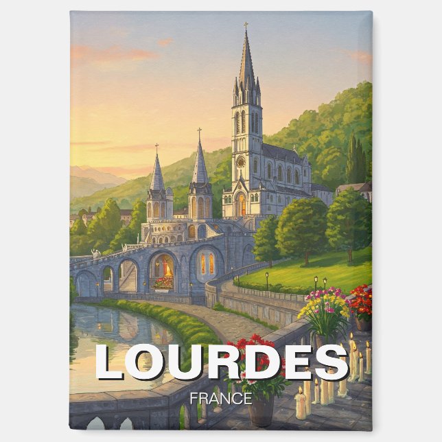 Lourdes France Travel Magnet (Front)