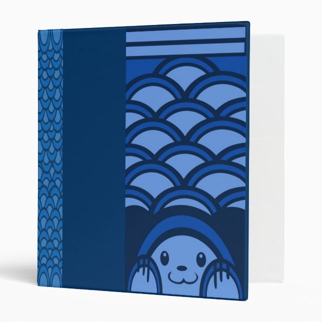 L'ours bleu mesure le classeur (Devant/intérieur)