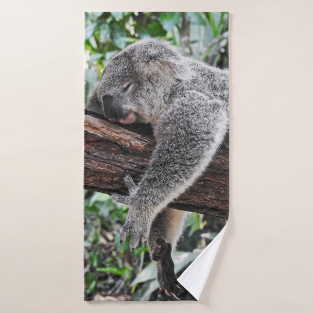 L'OURS DE KOALA DORT SUR L'ARBRE (Serviette de bain)