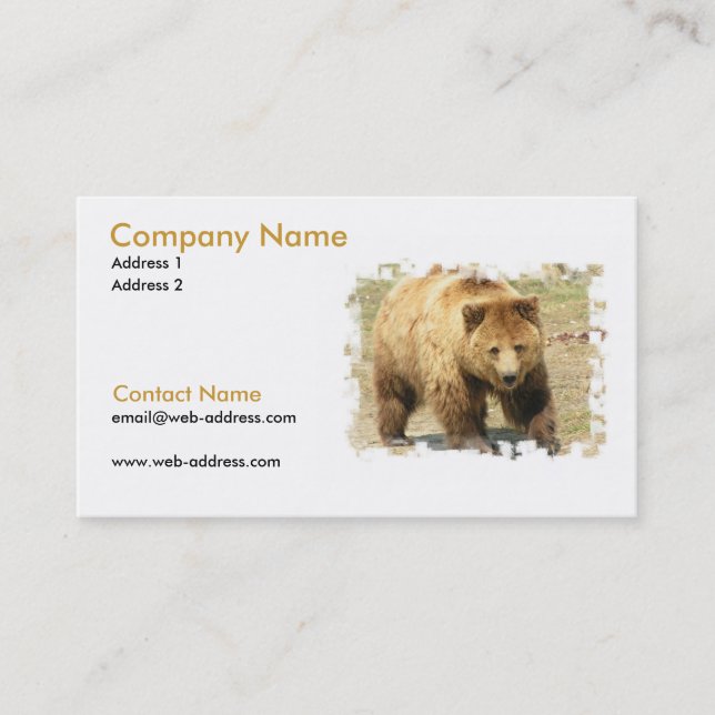 L'ours gris concernent un carte de visite (Devant)