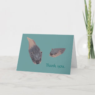 Loutres de natation Cartes de remerciement