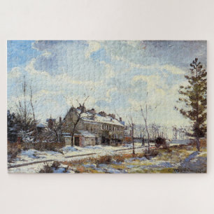Louveciennes Road, Snow Effect (1872) by Pissarro Jigsaw Puzzle
