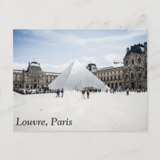 Louvre in white winter Paris Postcard