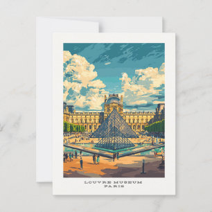Louvre Museum Paris France Travel Postcard