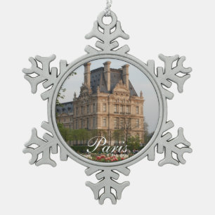 Louvre Museum Snowflake Pewter Christmas Ornament