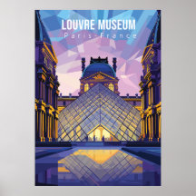 Louvre museum Travel poster Photographic Print