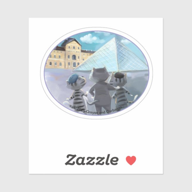 Louvre Oval Vinyl Sticker - Enjoy (Various Sizes)  (Sheet)