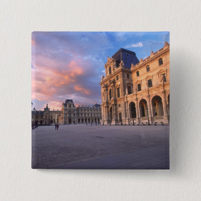 Louvre, Paris, France 2 Inch Square Button (Front)