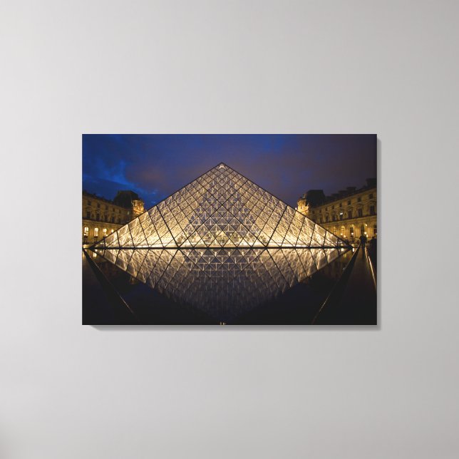 Louvre Pyramid by the architect I.M. Pei at Canvas Print (Front)