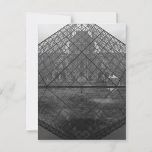 Louvre Pyramid Reflection, Paris Postcard