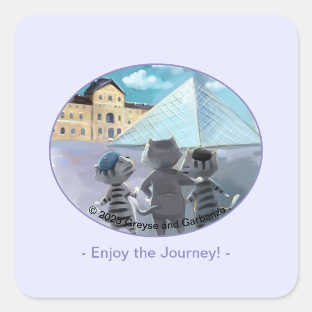 Louvre Square Stickers - Enjoy (Front)