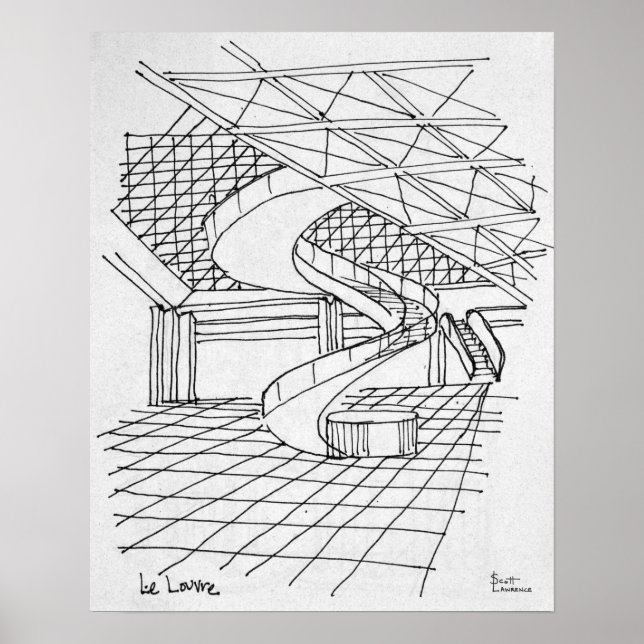 Louvre Underneath the Pyramid | Paris, France Poster (Front)