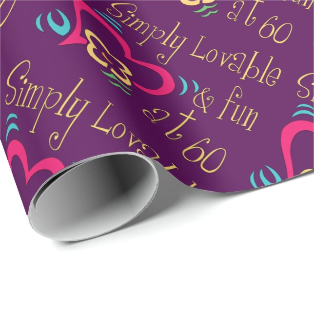 Lovable and Fun 60th Birthday Wrapping Paper (Roll Corner)