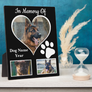 Lovable Black and White Dog Memories Plaque