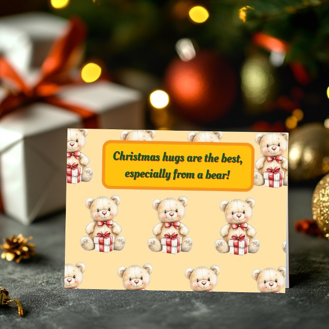 Lovable Christmas Teddy Bear Holiday Card (Creator Uploaded)
