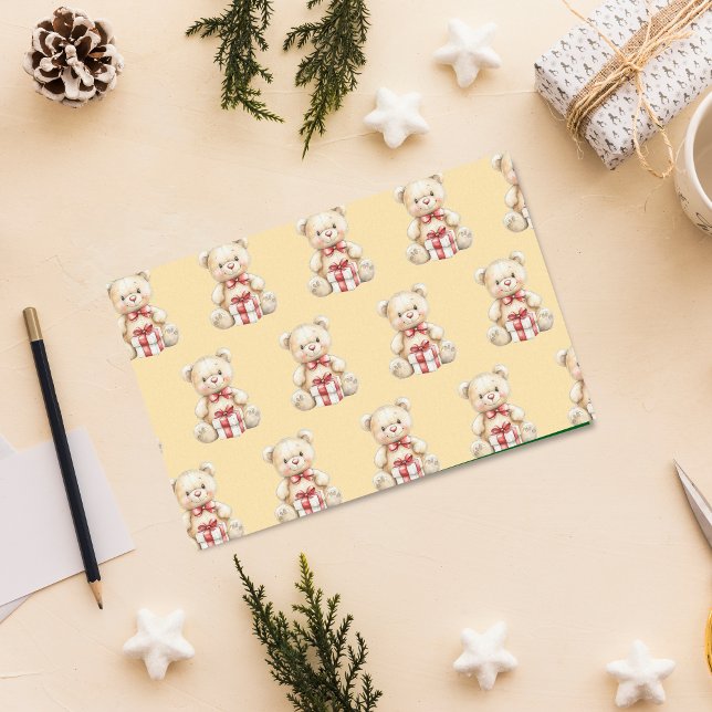 Lovable Christmas Teddy Bear Tissue Paper (Creator Uploaded)