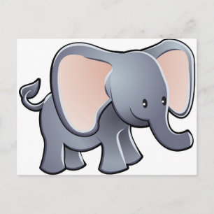 lovable elephant children’s cartoon character postcard