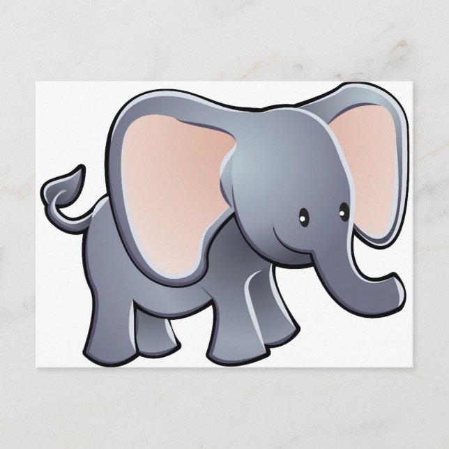 lovable elephant children’s cartoon character postcard (Front)