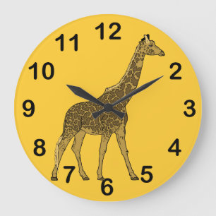 Lovable Giraffe Large Clock