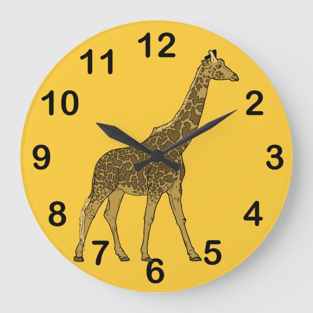 Lovable Giraffe Large Clock (Front)