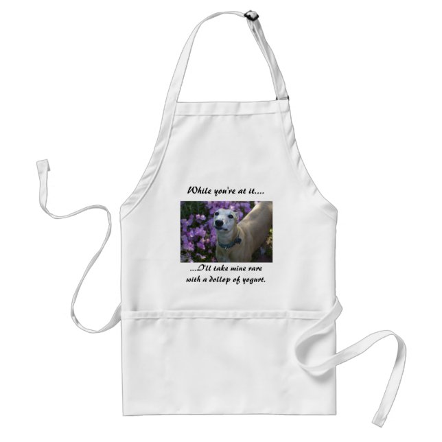 Lovable Greyhound.  A Greyhound's request Standard Apron (Front)