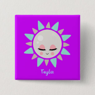 Lovable Kawaii Sunshine 2 Inch Square Button