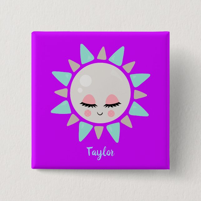 Lovable Kawaii Sunshine 2 Inch Square Button (Front)