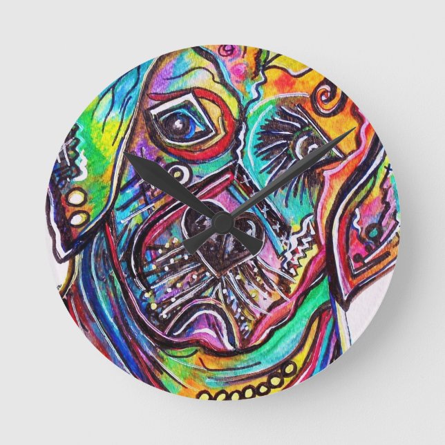 Lovable Lab Round Clock (Front)