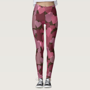 Lovable Layered Pink Hearts Leggings