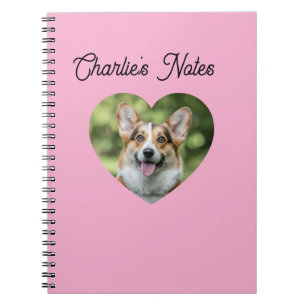 Lovable Pink Personalised Pet Dog Heart Frame  Notebook