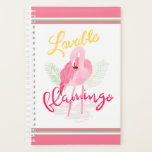 Lovable Tropical Pink Flamingo Planner<br><div class="desc">This design features a gorgeous pink flamingo amongst tropical foliage with the words "lovable flamingo" in popular typographic text.</div>