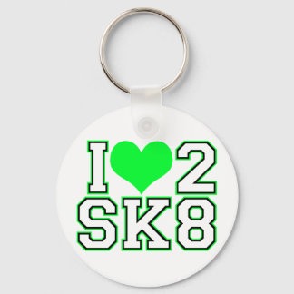 Love2SK8-Black & Lime Keychain