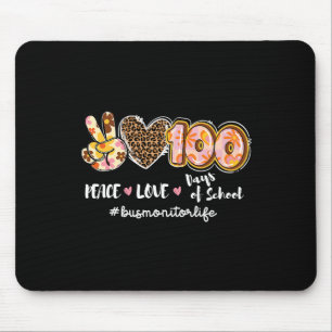 Love 100 Days Of School Leopard Bus Monitor Life  Mouse Pad