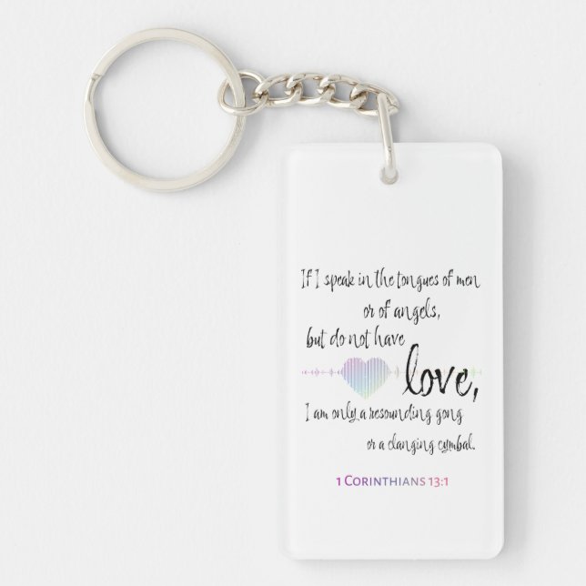Love 1 Corinthians 13:1 Keychain (Front)