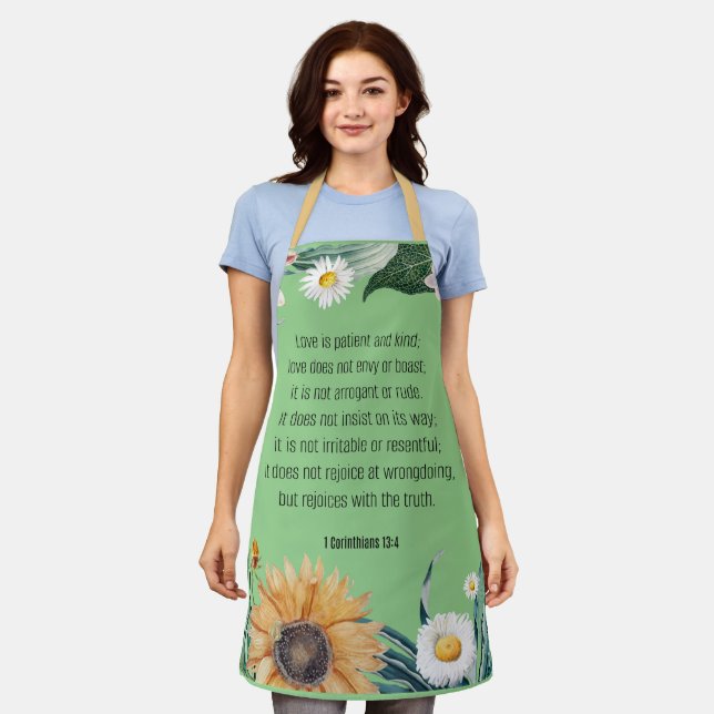 Love, 1 Corinthians 13:4, Apron (Worn)