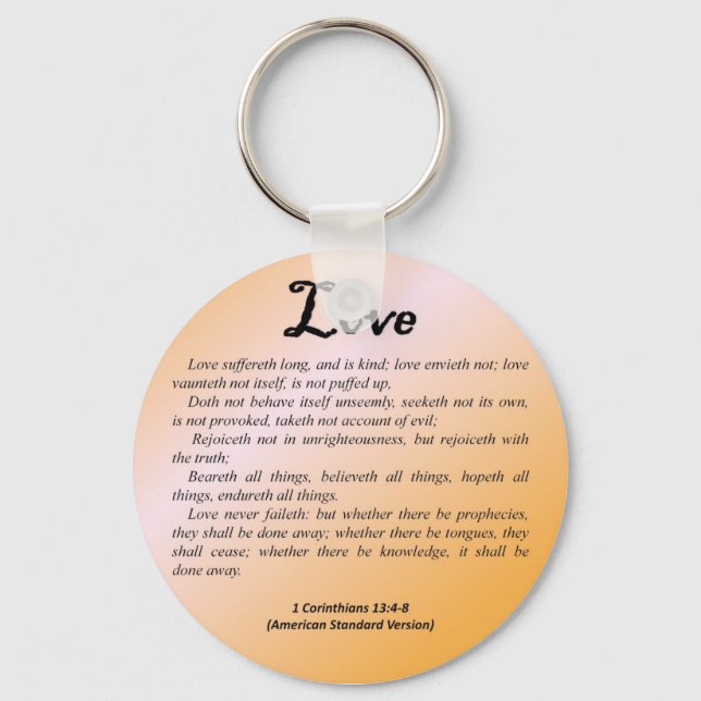 Love 1 Corinthians 13-4 Keychain (Front)