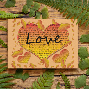 Love 1 Corinthians 13 Hearts Postcard