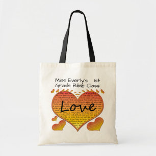 Love 1 Corinthians 13 Hearts Tote Bag