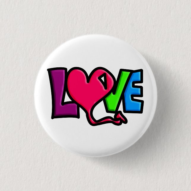 Love  1 inch round button (Front)