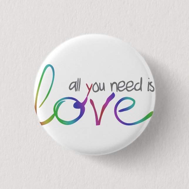 Love 1 Inch Round Button (Front)