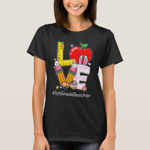 Love 1st Grade Teacher Funny Easter Day Bunny Egg T-Shirt