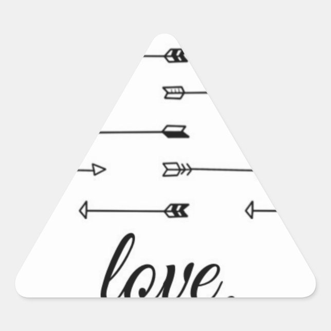 Love 2 arrow print pattern arrows hipster quote triangle sticker (Front)