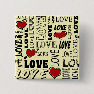 Love 2 Inch Square Button