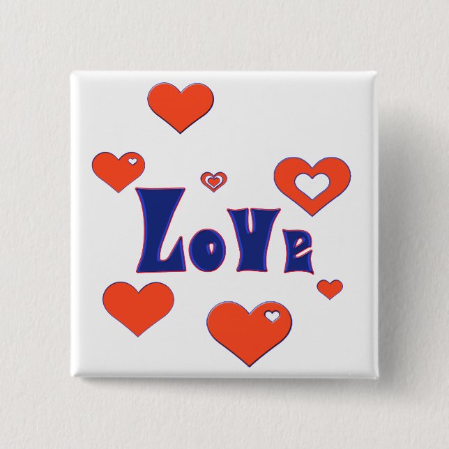 Love 2 Inch Square Button (Front)