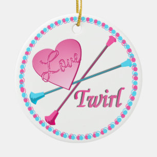 Love 2 Twirl Photo Ceramic Ornament