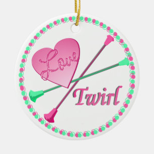 Love 2 Twirl Photo Ceramic Ornament