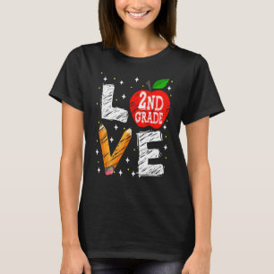 Love 2nd Grade Second Apple Back To School Teache T-Shirt