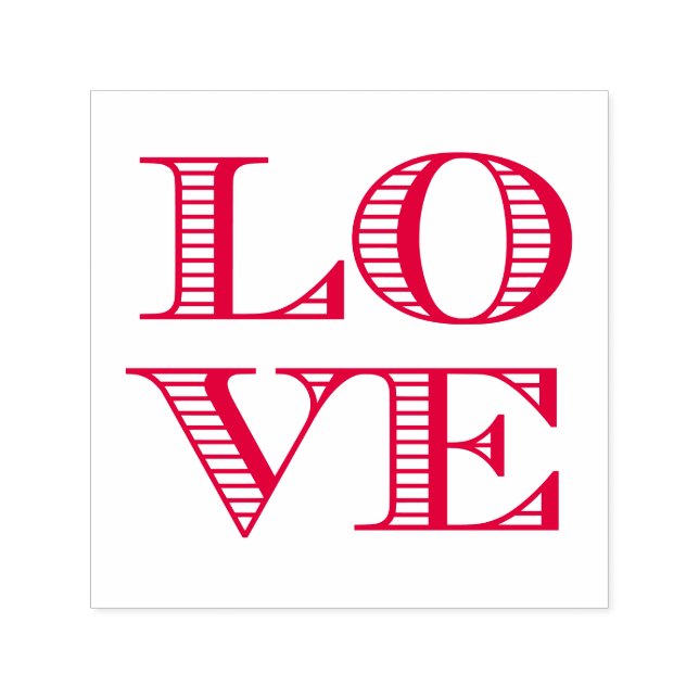 LOVE 2x2 Rows Block Typography Self-inking Stamp (Design)